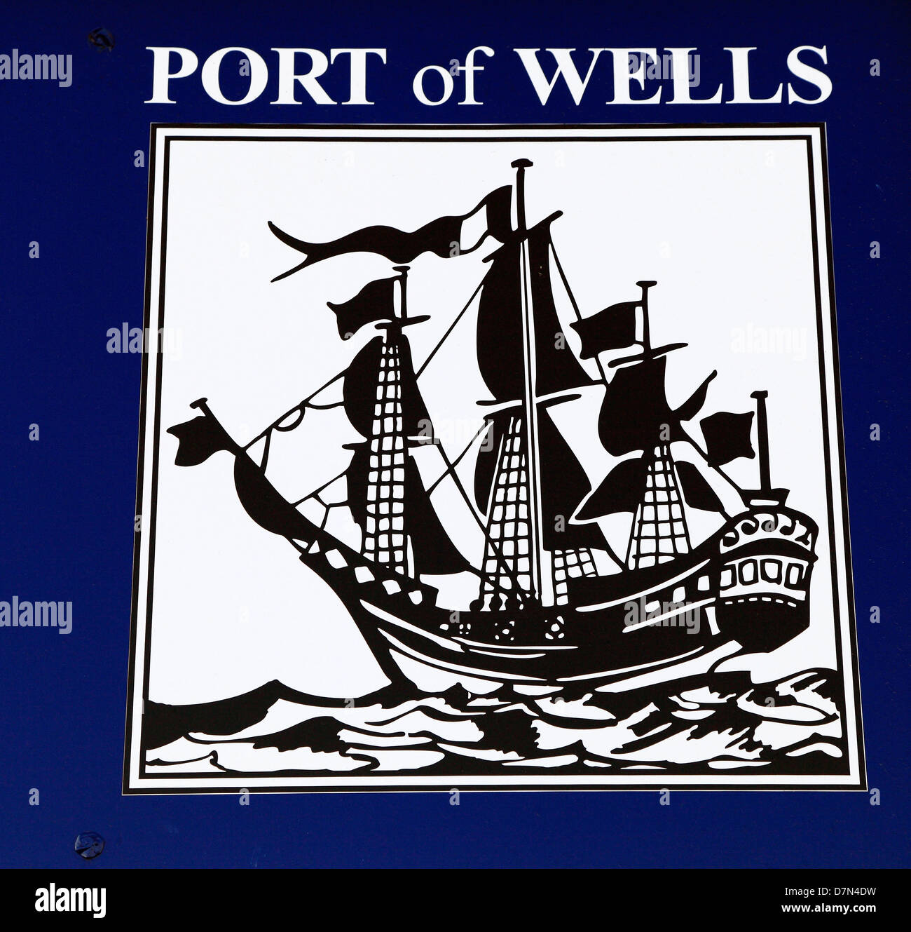 Wells next the Sea, Norfolk, Port Harbour Logo, England UK Stock Photo
