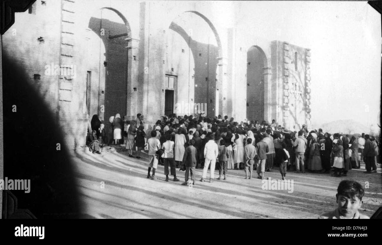 Procession entering church Stock Photo