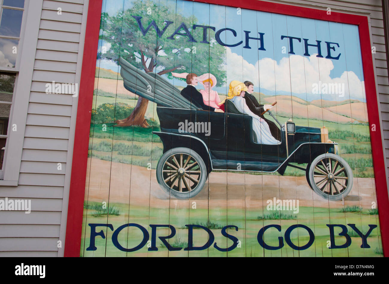 Michigan, Wyandotte. Greenfield Village. Historic Ford Motor Company mural. National Historical Landmark. Stock Photo