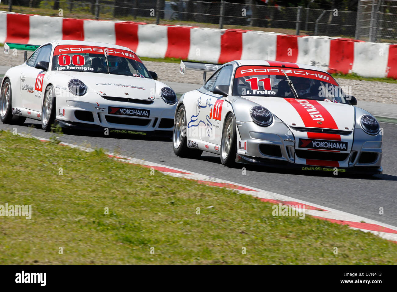 Porsche GT3 Cup Challenge Brazil at Montmelo, Spain 12th April 2013 Stock Photo