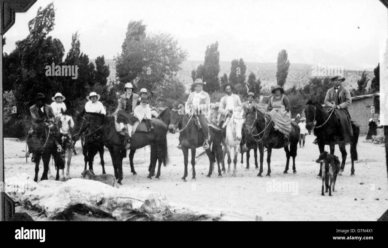 A scene from the Marshall Field Paleontological Expedition showing ...