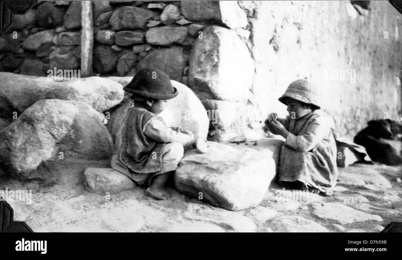 This image shows two boys collecting fossils during the Elmer Riggs ...