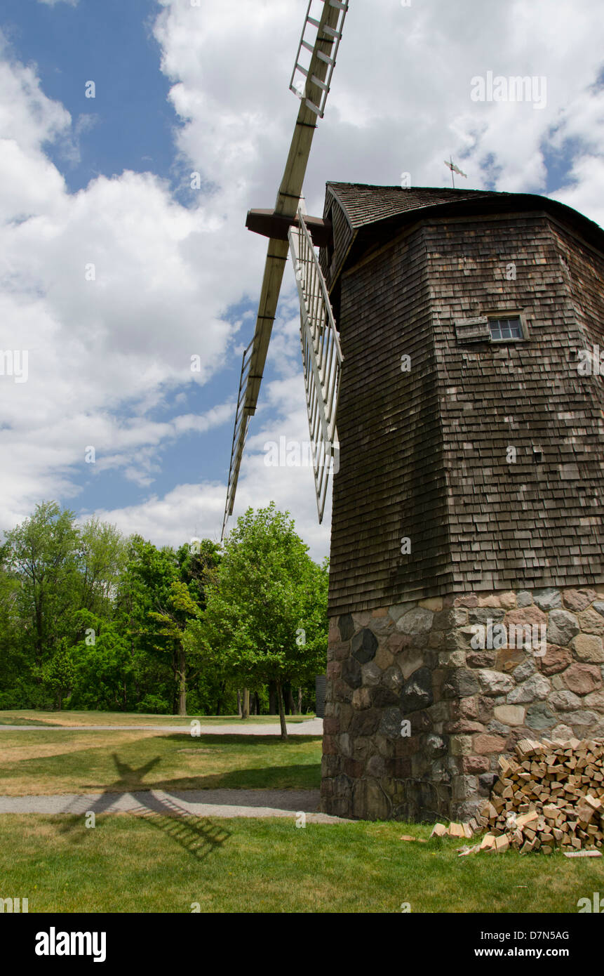 USA, Michigan, Wyandotte, Greenfield Village. Historic Farris Windmill, said to be the oldest in the US. Stock Photo