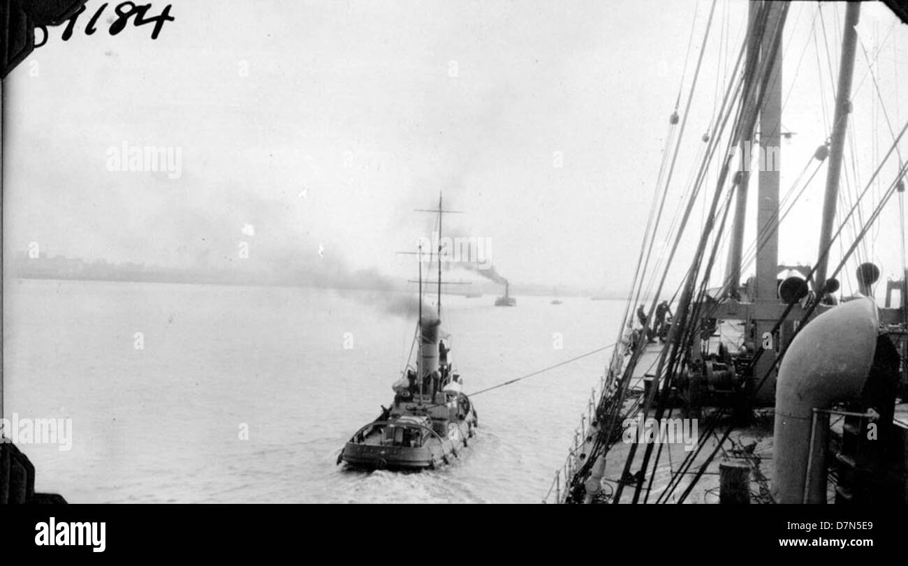 This photograph shows the S.S. American Legion in Mar de Plata ...