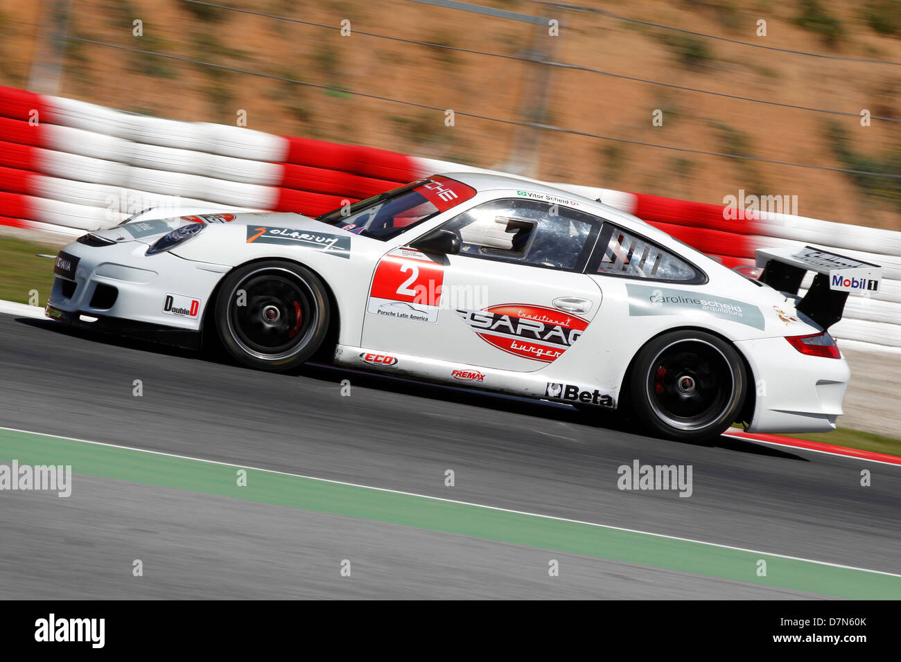 Porsche GT3 Cup Challenge Brazil at Montmelo, Spain 12th April 2013 Stock Photo