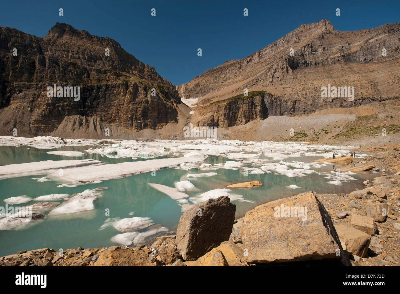 Upper Grinnell Lake, Icebergs and Mountains, Glacier National Park near