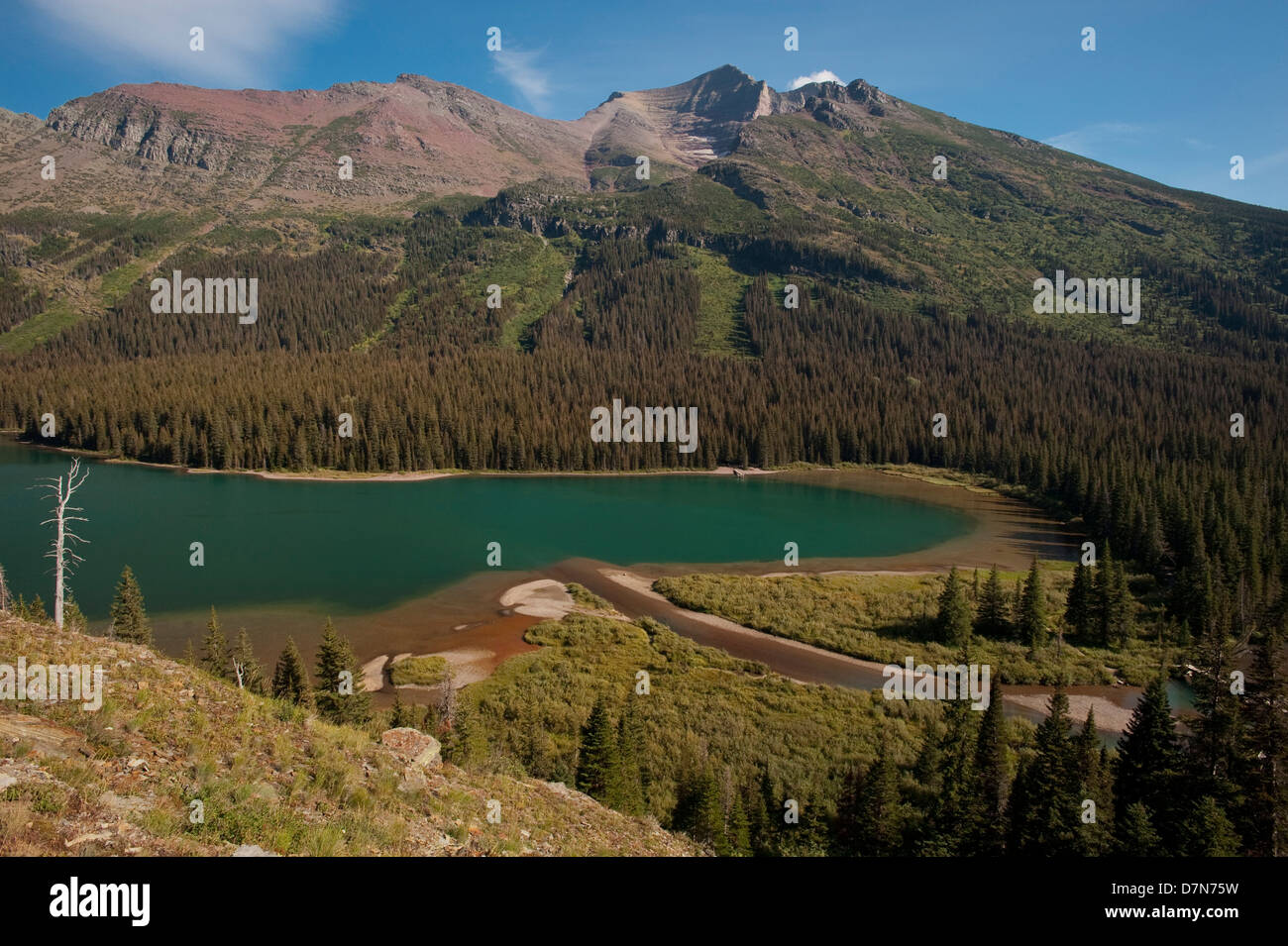 Meadow, Mountain, and Avalanche path visible around Lake Josephine