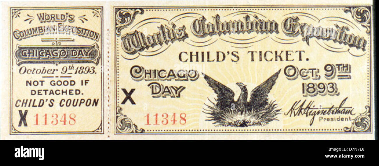 Child's Ticket, Chicago Day Stock Photo Alamy