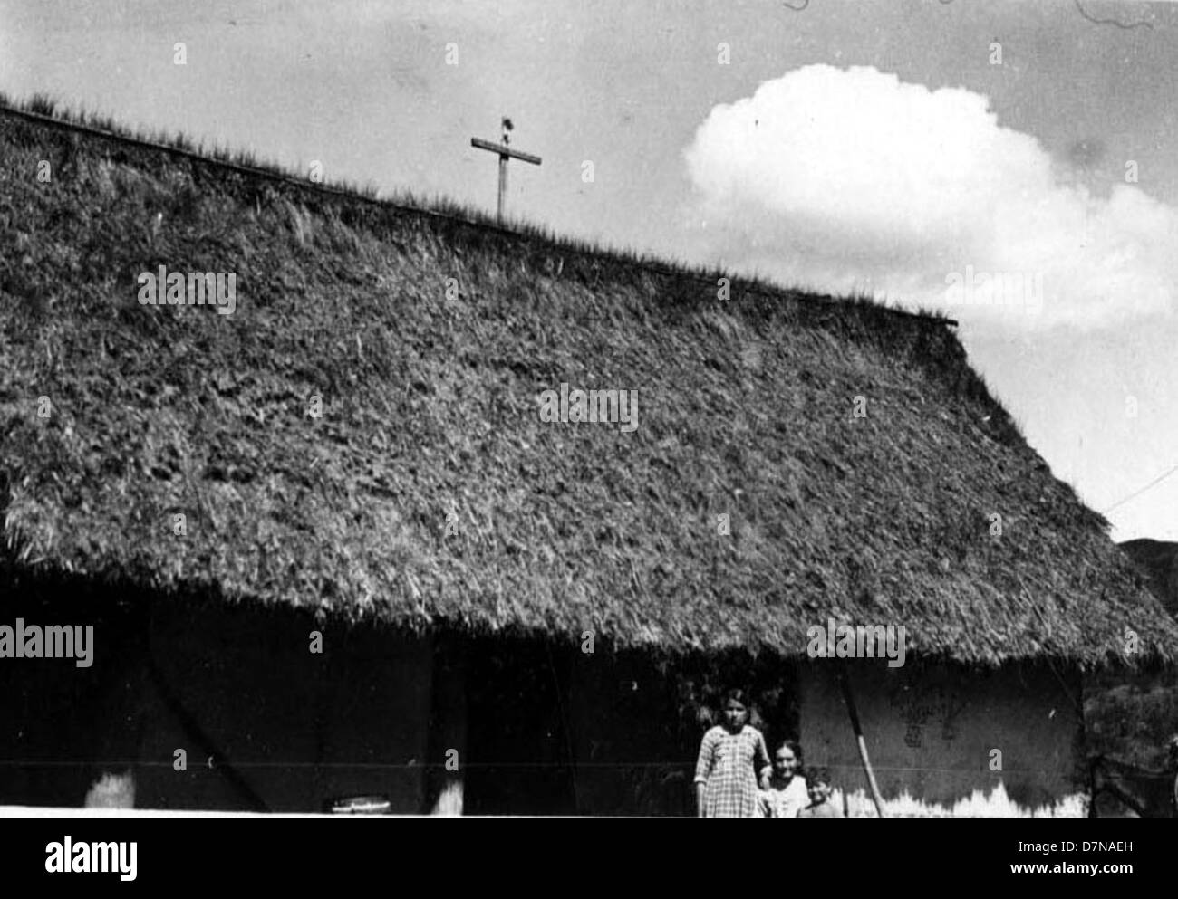 Building with grass roof Stock Photo