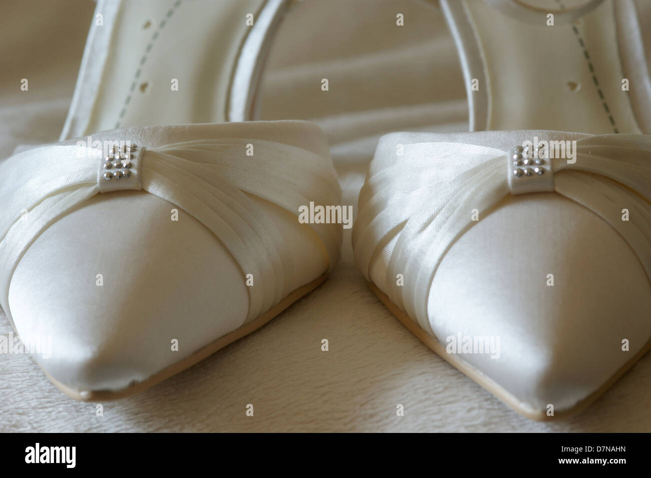 Ivory Satin Wedding Shoes High 