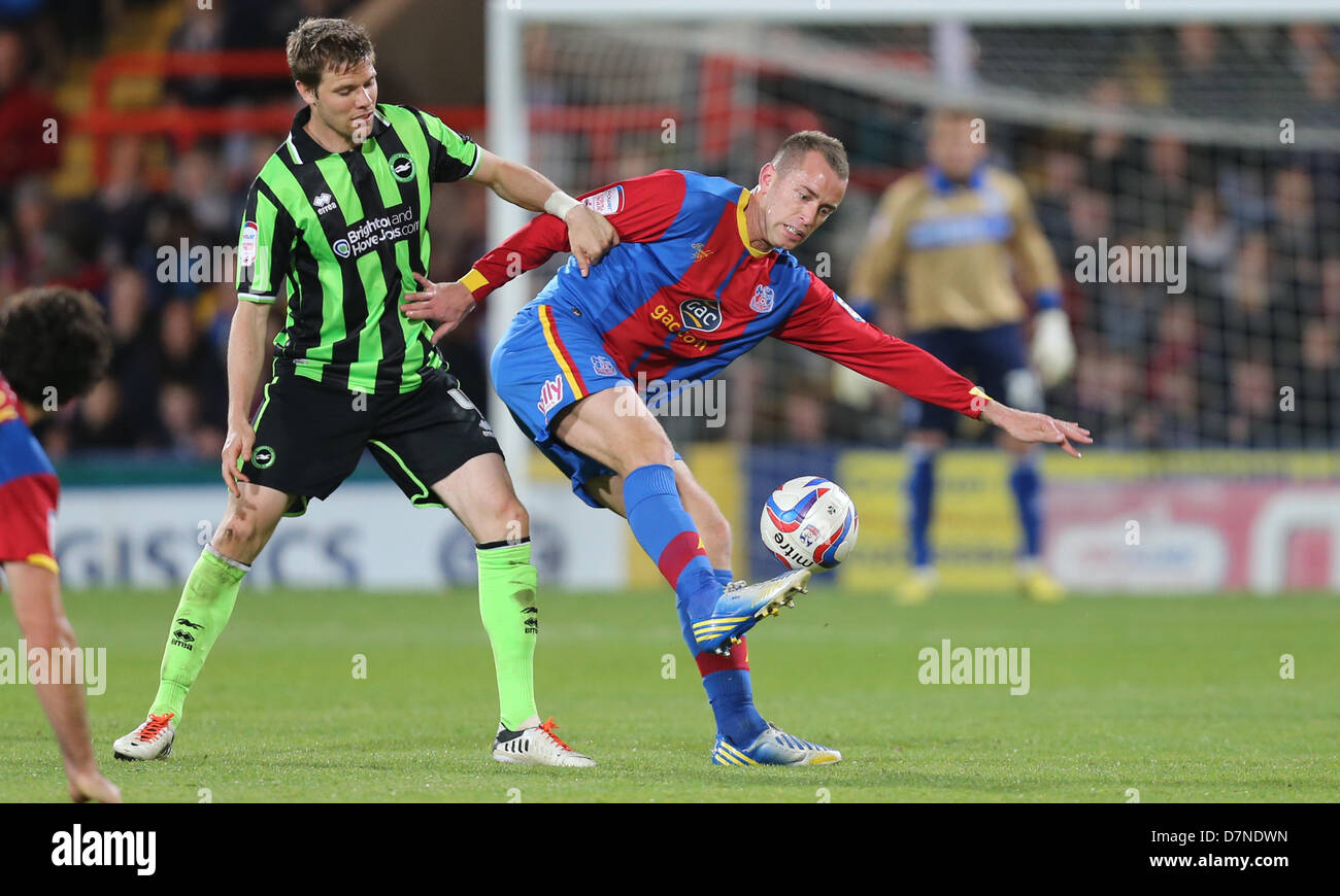 10.05.2013 London, England. Aaron Wilbraham in action  during the Championship Play Off Semi Final 1st leg game between Crystal Palace versus Brighton and Hove Albion from Selhurst Park. Stock Photo