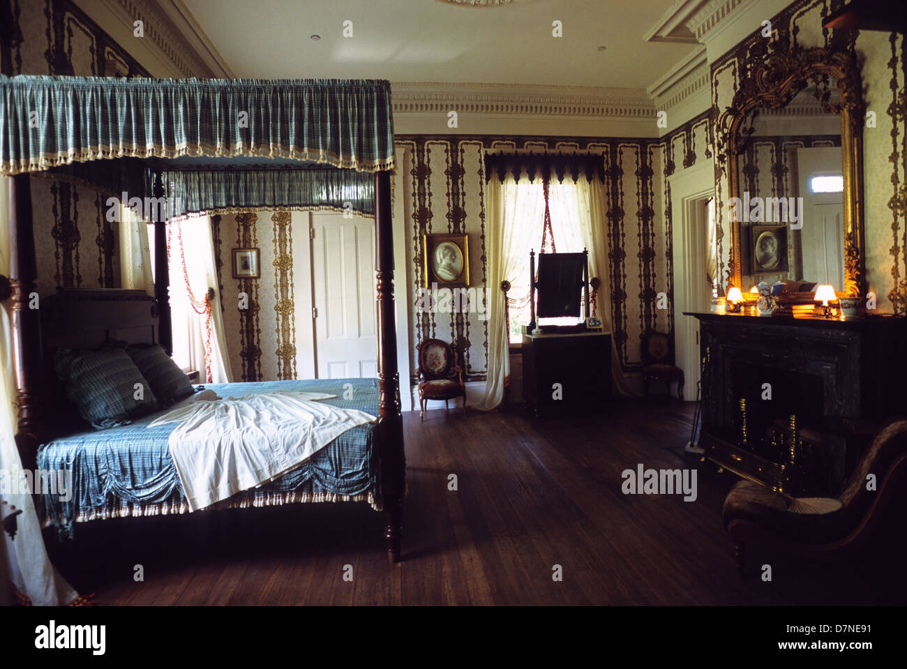 Elk283-3010 Louisiana, St Francisville, Rosedown Plantation State Historic Site, Mansion, 1836, bedroom Stock Photo