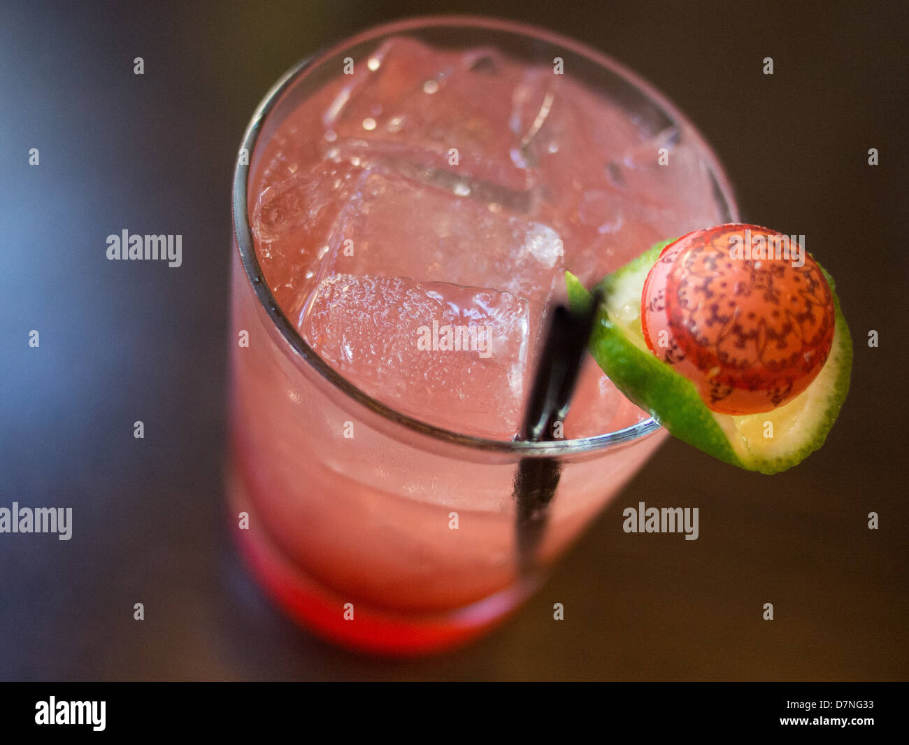 Fancy pink mixed drink Stock Photo Alamy