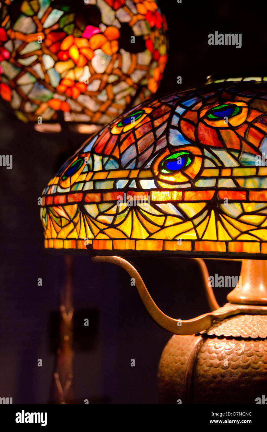 Ohio, Cleveland. The Cleveland Museum of Art. Tiffany art glass