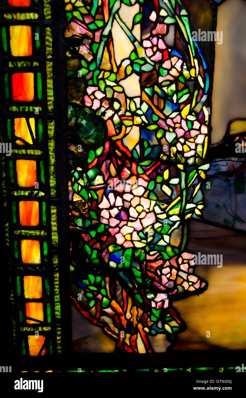 Ohio, Cleveland. The Cleveland Museum of Art. Tiffany art glass