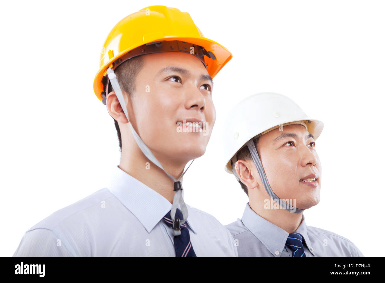 Two engineer Wearing a safety helmet Stock Photo Alamy