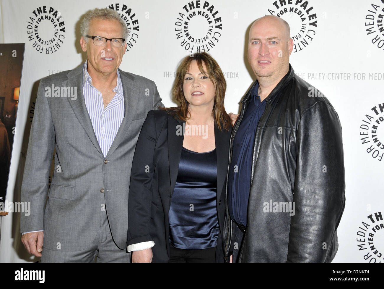 Los Angeles, California, U.S. May 10, 2013. Carlton Cuse, Kerry Ehrin, Shawn Ryan attending The Special Screening for ''Bates Motel'' held at the Paley Center For Media in Beverly Hills, California on May 10, 2013. 2013.(Credit Image: Credit:  D. Long/Globe Photos/ZUMAPRESS.com/Alamy Live News) Stock Photo