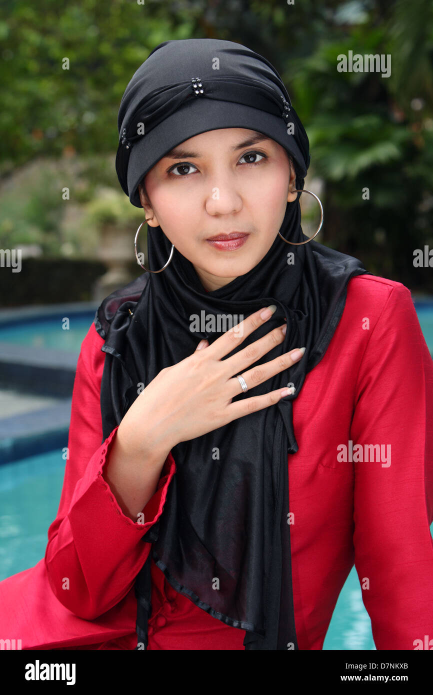 Outdoor portrait of Muslim Woman Stock Photo