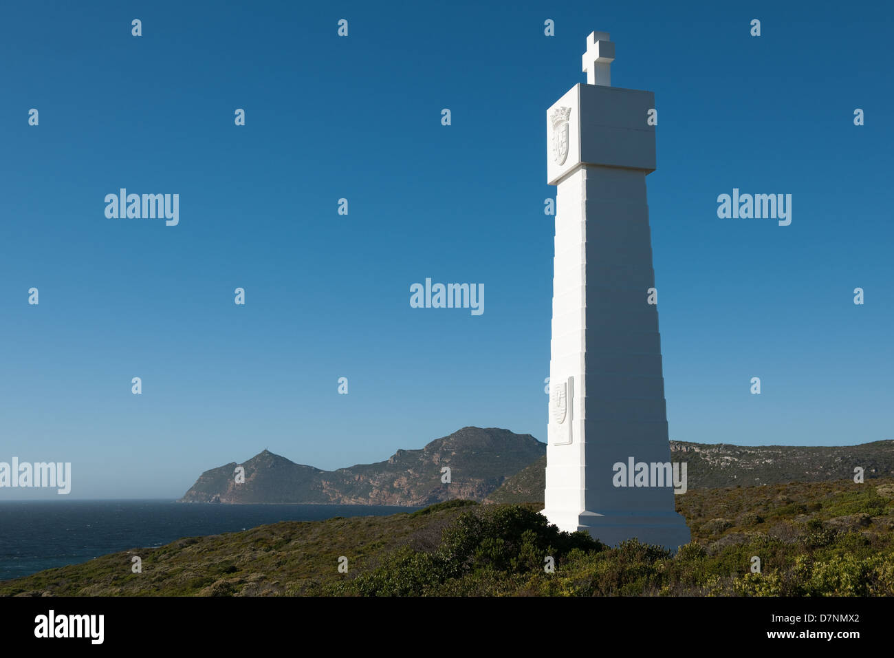 Reproduction of  the Cross of Vasco da Gama at Cape of Good Hope Nature Reserve, Cape Peninsula, South Africa Stock Photo