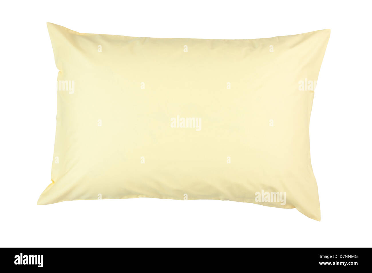 pillow with yellow pillow case on white background Stock Photo Alamy