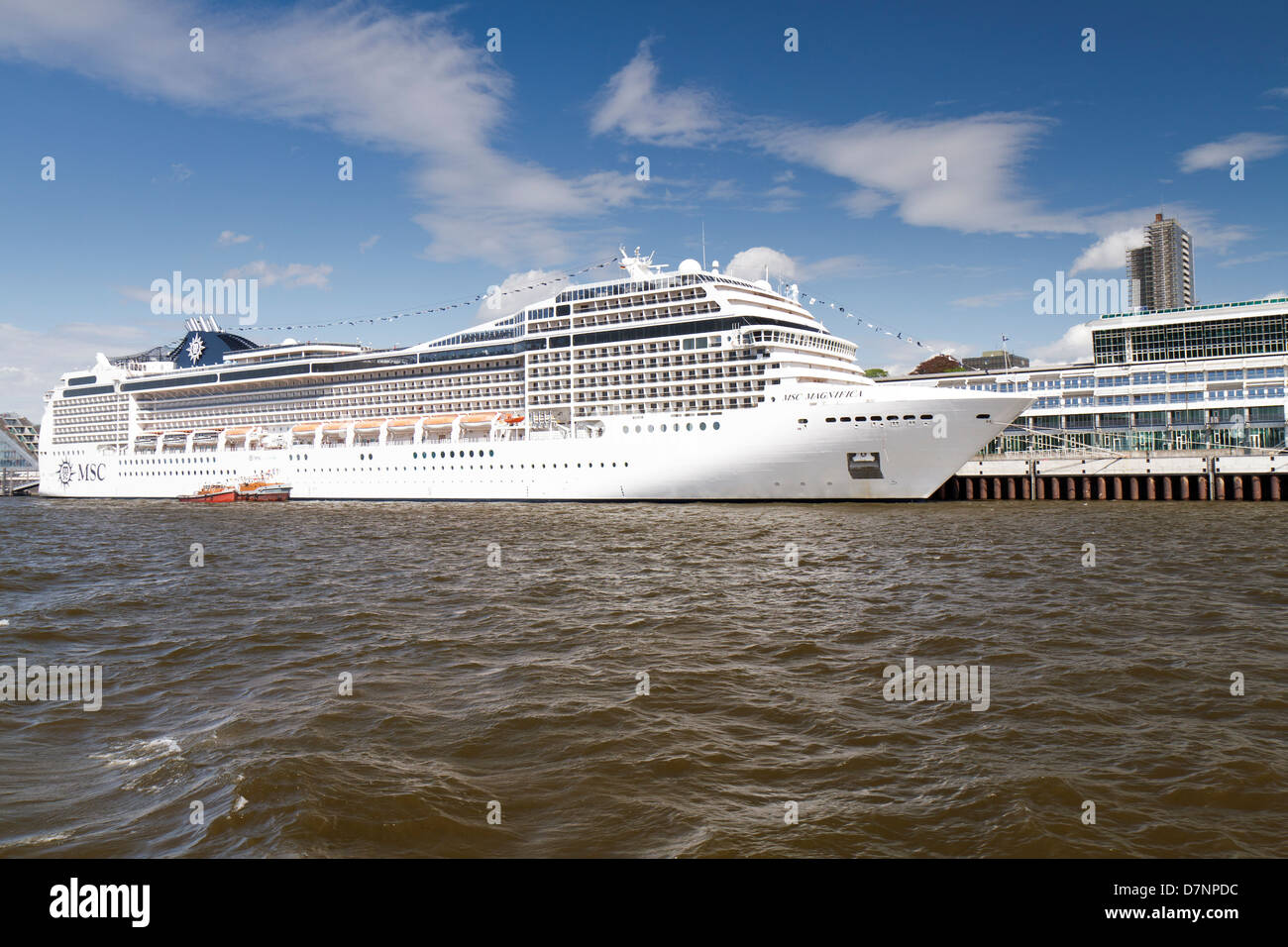 MSC Magnifica moored at the Cruise Centre Altona during the Hamburg Hafen Geburtstag. Stock Photo