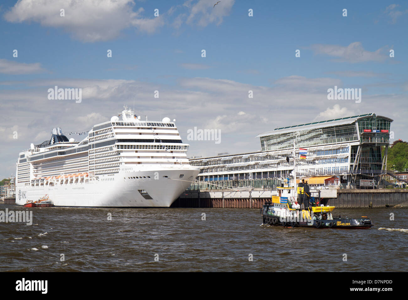 MSC Magnifica moored at the Cruise Centre Altona during the Hamburg Hafen Geburtstag. Stock Photo