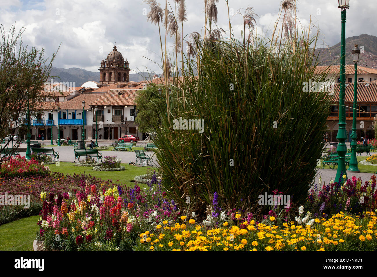 View of the main square in Cuzco Stock Photo
