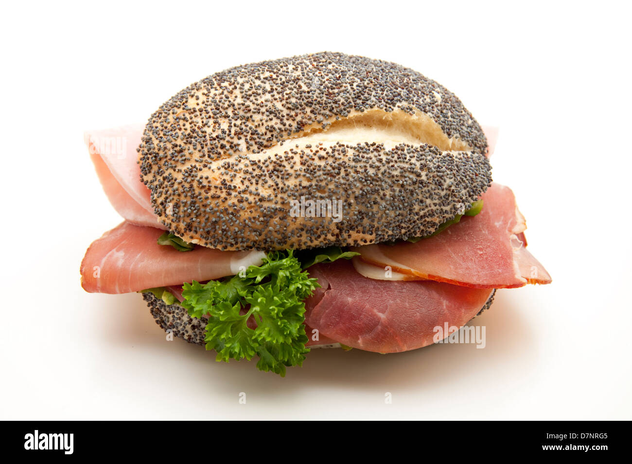 Farm ham with bread roll Stock Photo - Alamy