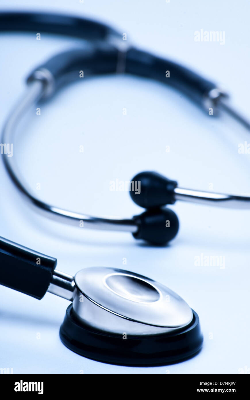 Stethoscope Close up on a white background with a blue tint Stock Photo ...