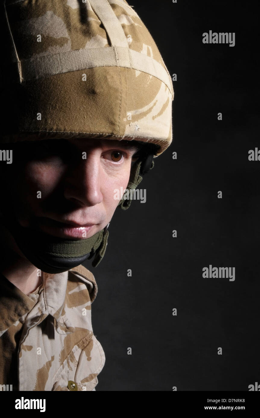 Shell Shocked Africanamerican Soldier Suffering Ptsd Stock Photo