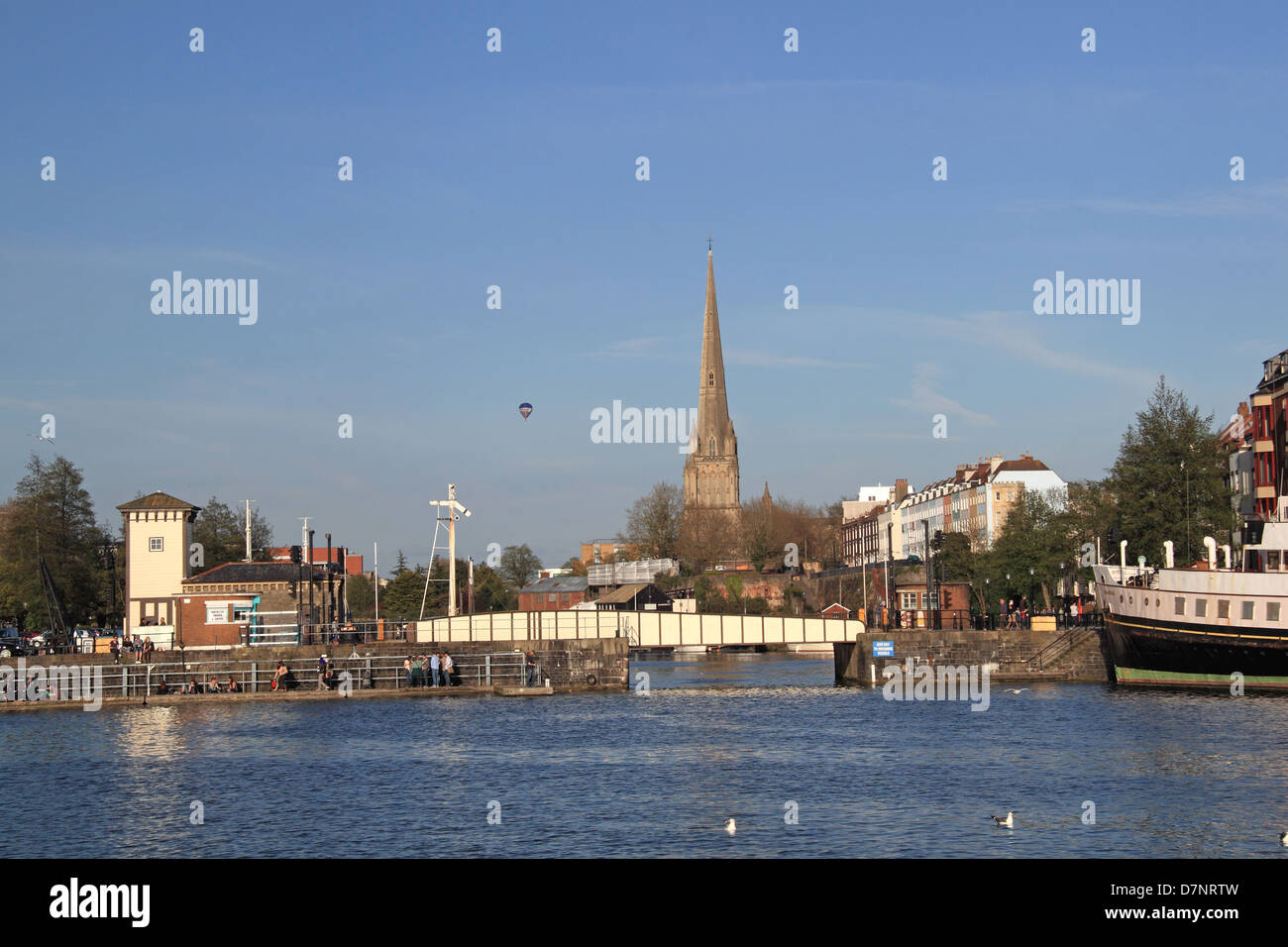 Prince Street Bridge and St Mary Redcliffe from Floating Harbour ...