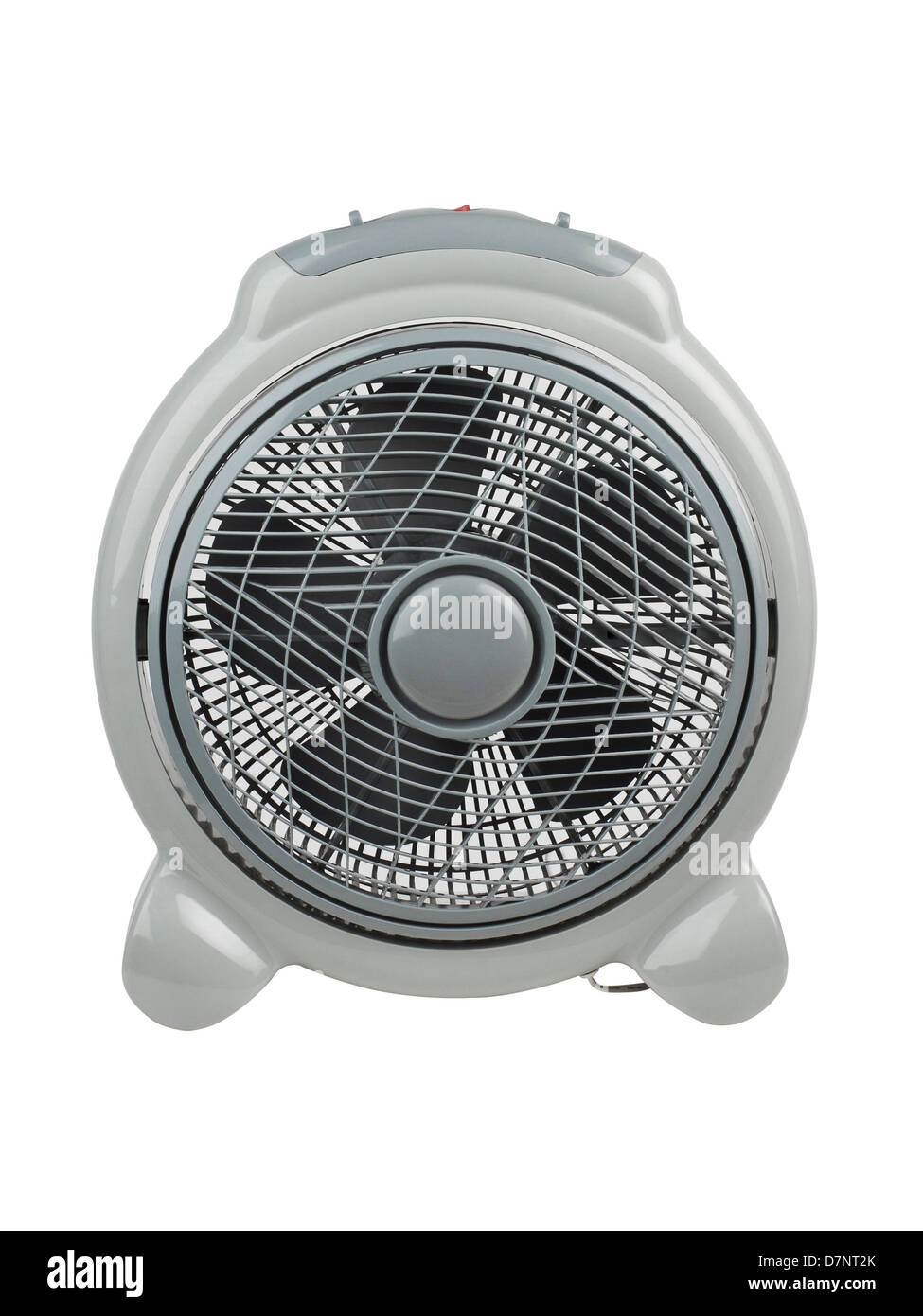 Compact electric fan in gray color Stock Photo