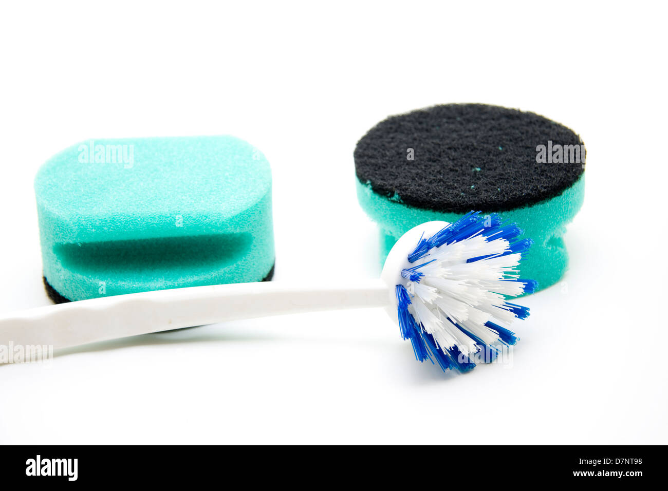 Pot sponge with rinsing brushes Stock Photo Alamy