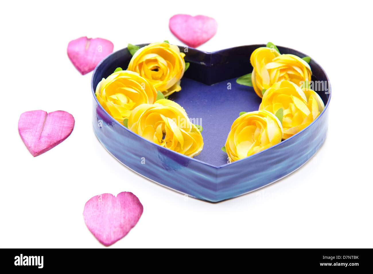 Heart box with roses Stock Photo - Alamy