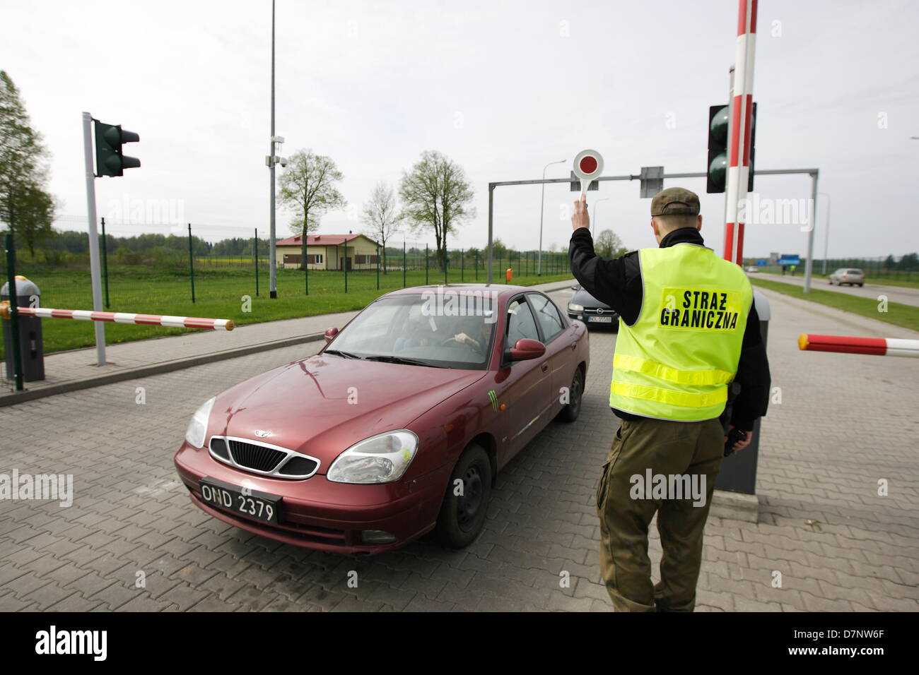 Grzechotki, Poland 11th, May 2013 Tens of drivers protest on the Polish - Russian border at Grzechotki - Moamonowo border crossing. Protesters blocked border crossing against high duty and excise for fuel imposed by the customs when they cross border more then 10 times a month. Smuggling cheap fuel from Russia in Volkswagen Passats (100 liters fuel tank) cars is very popular near Russian border. 1 liter of diesel in Russian costs less than 70 Euro cencts (30 rubles).Michal Fludra/Alamy Live News Stock Photo