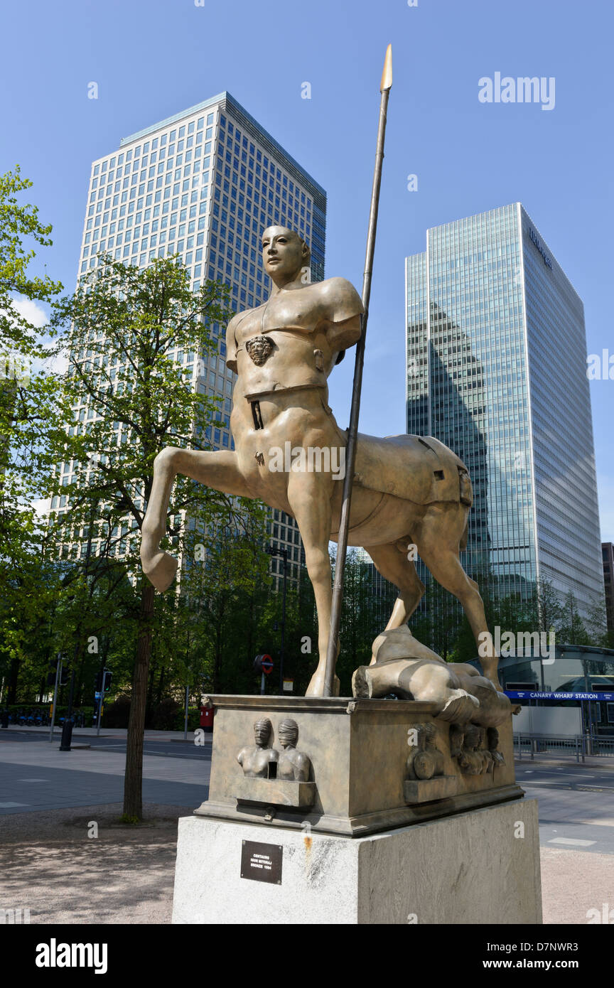 Centauro sculpture by Igor Mitojay, Canary Wharf, London, England, United Kingdom. Stock Photo