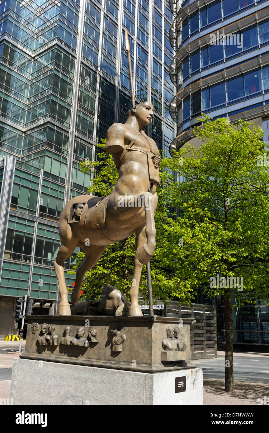 Centauro sculpture by Igor Mitojay, Canary Wharf, London, England, United Kingdom. Stock Photo