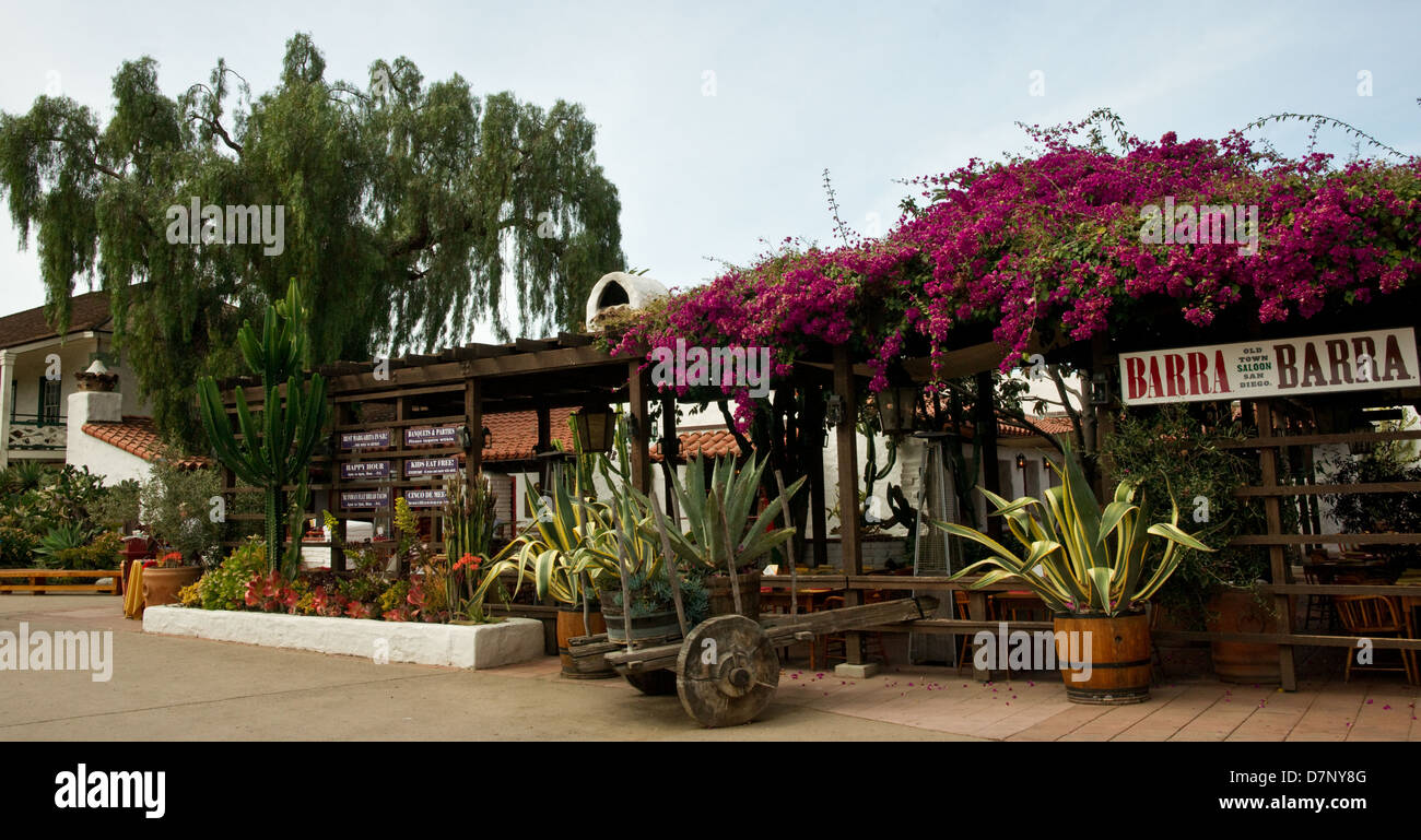 The colourful entrance to a Mexican style bar in Old San Diego, California Stock Photo