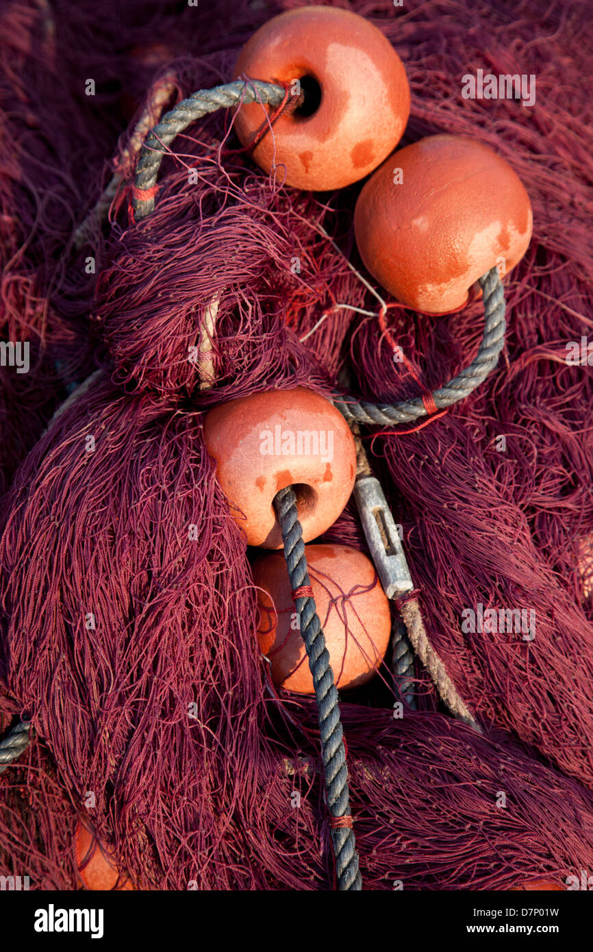 Bright purple fishing nets Stock Photo