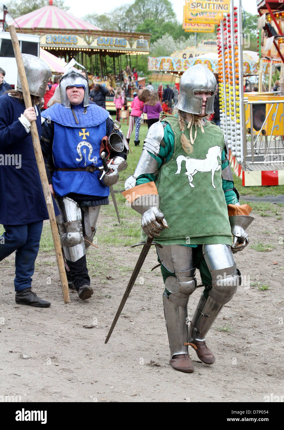 Stotfold Mill, Bedfordshire, UK. May 11th 2013. Medieval Characters Stotfold Steam Fair and Country Show at Stotfold Mill, Bedfordshire - May 11th 2013  Photo by Keith Mayhew/Alamy Live News Stock Photo