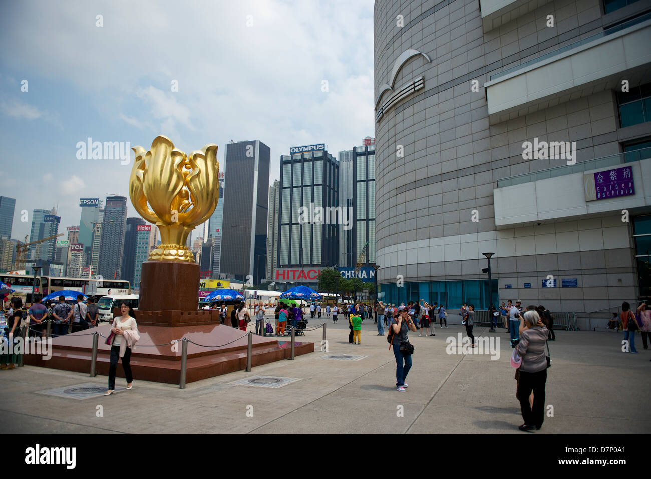 Bauhinia Garden in Wan Chai, Hong Kong. A popular tourist destination
