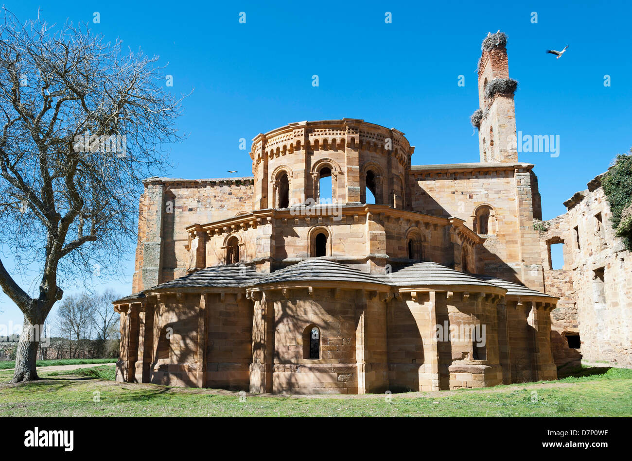 Ruins of the Cistercian monastery of Santa Maria de Moreruela, Zamora (Spain) Stock Photo