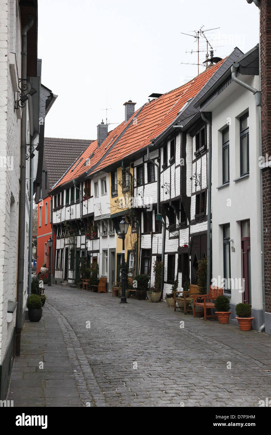 Old street in the center of Dusseldorf, Nordrhein-Westfalen, Germany. Stock Photo