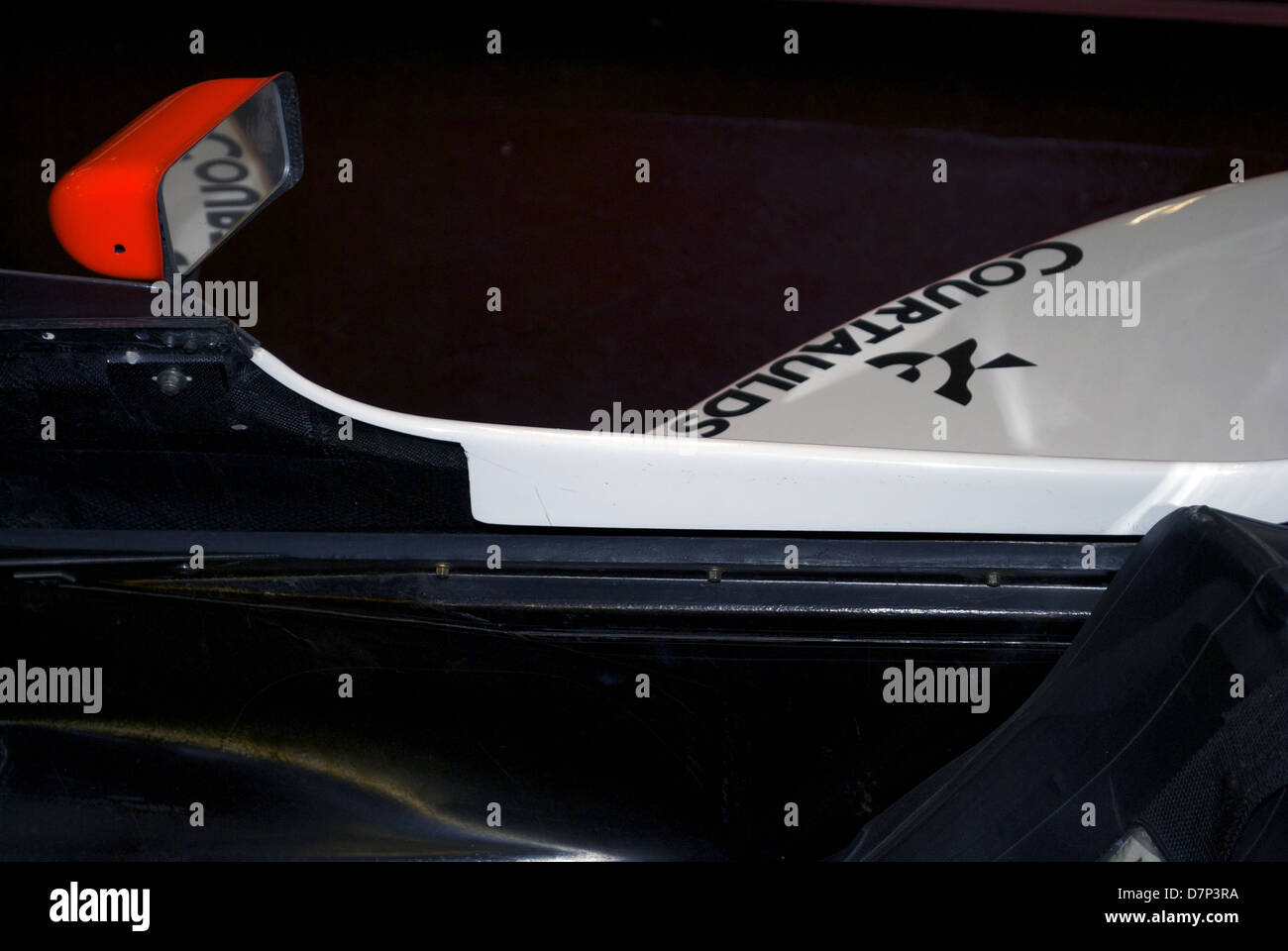 mclaren formula 1 car detail of wing mirror Stock Photo