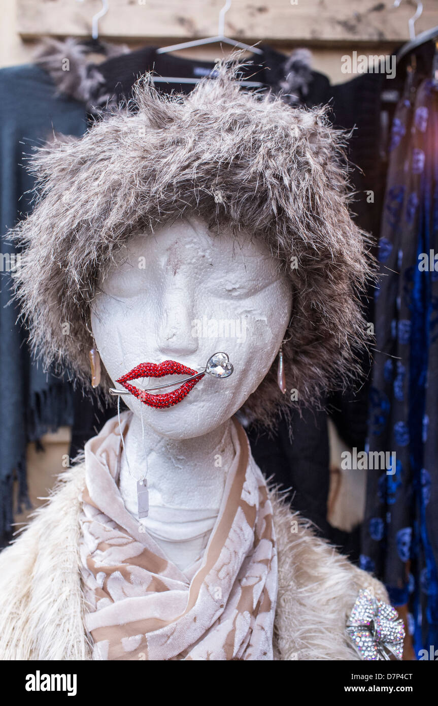 Mannequin head at Christmas Market, City Hall, Belfast Stock Photo Alamy
