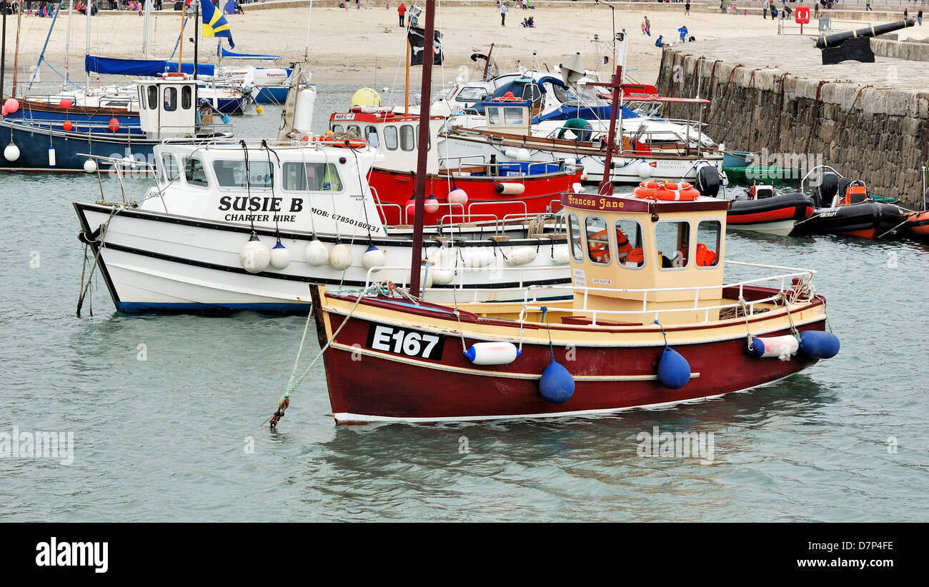 Fishing boats Lyme Regis Dorset England uk Stock Photo Alamy