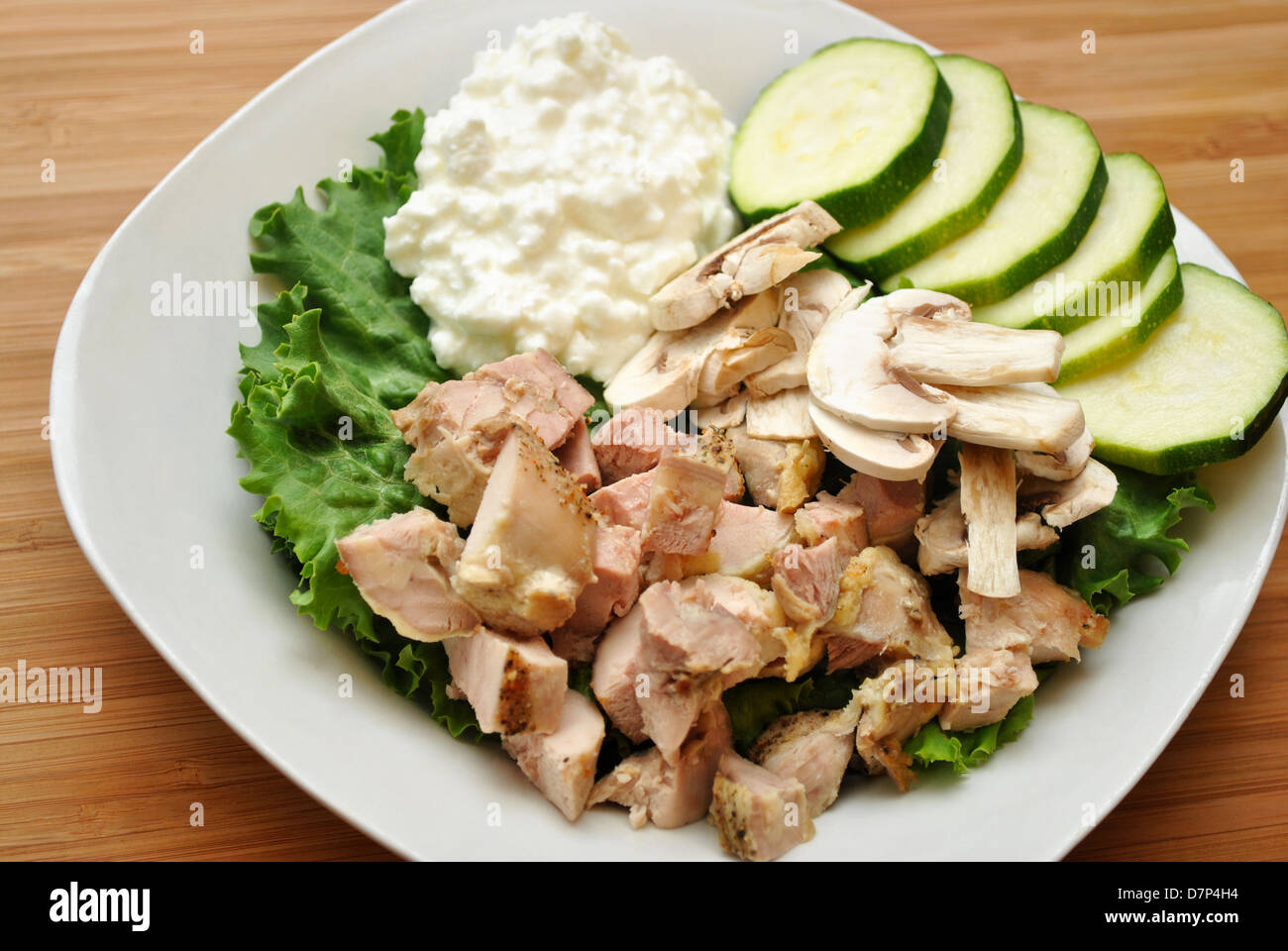 Chopped Chicken with Summer Veggies Stock Photo