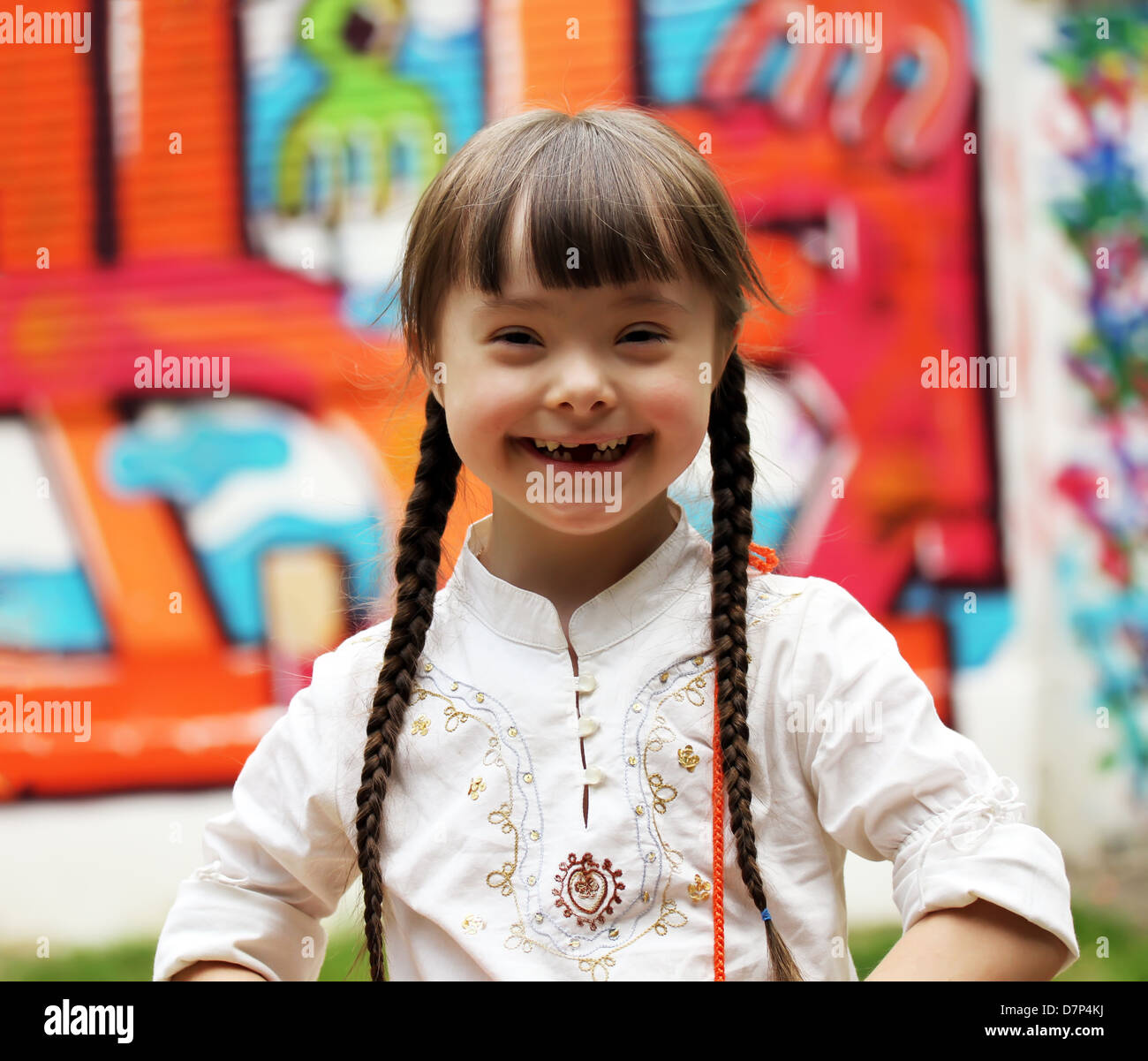 Portrait of beautiful young girl on the playground Stock Photo - Alamy