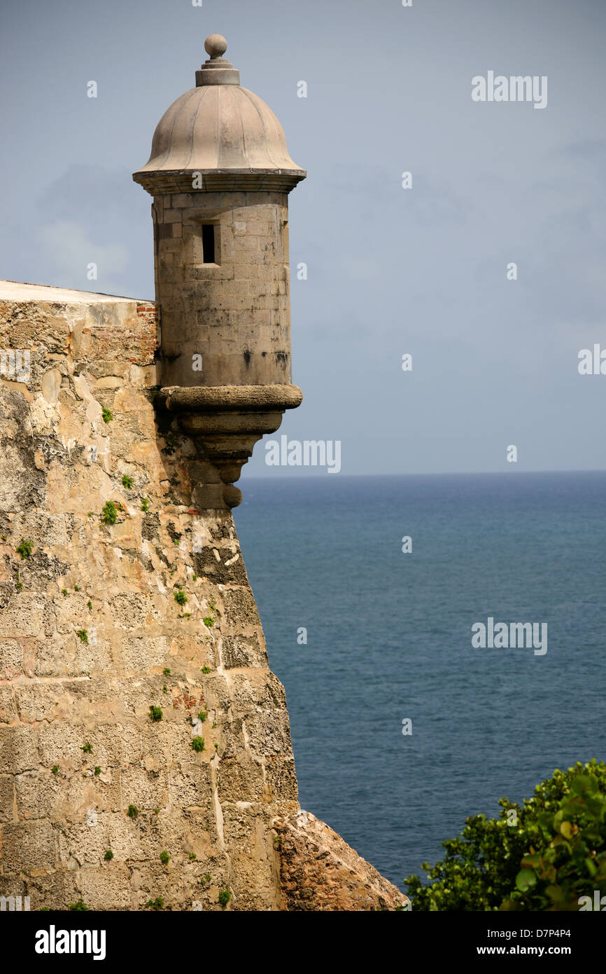 Sentry tower on El Morro Fort in Old San Juan , Puerto Rico Landmark of