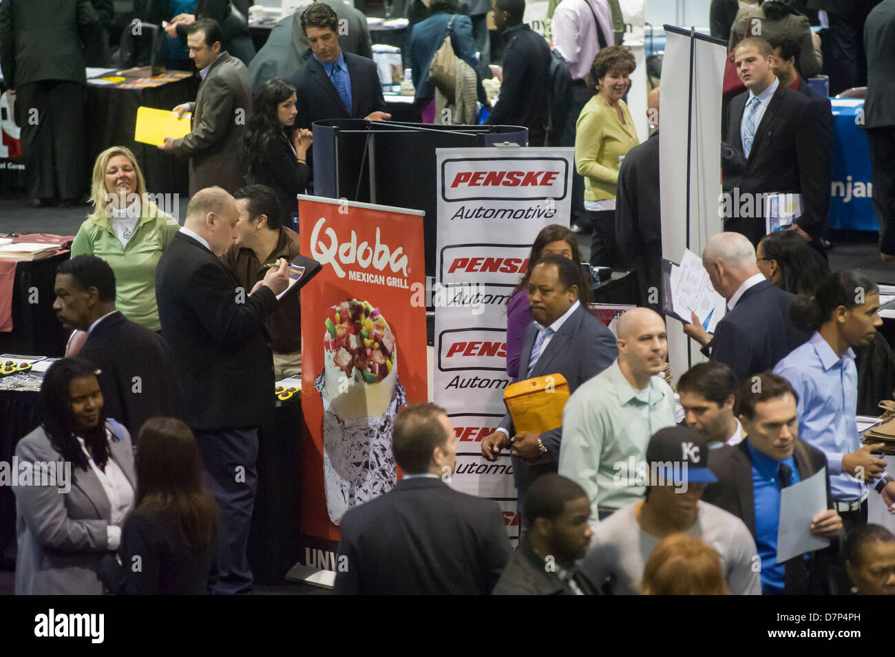 Job seekers attend a job fair at the Jacob Javits Convention Center in New York Stock Photo Alamy